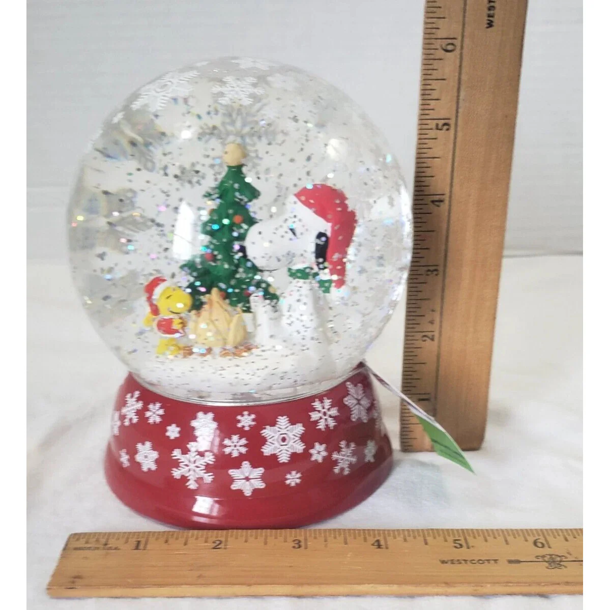 LED Dome Snoopy & Woodstock Campfire Swirl Water Globe, 5.75" - Image 2