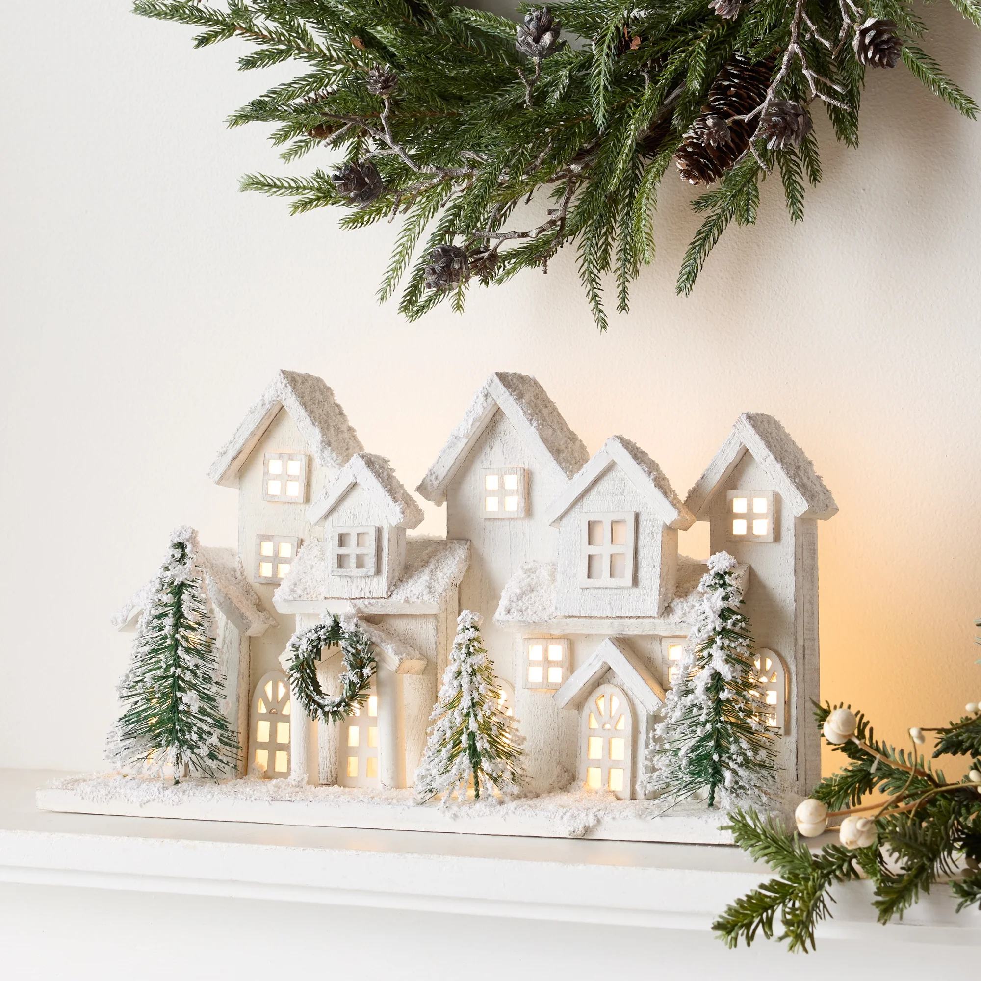 Wood PVC LED Houses, 17"L x 9.5"H - Image 4