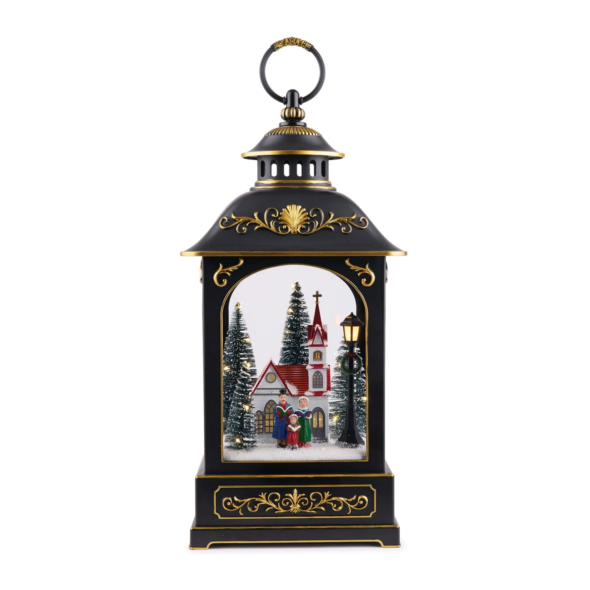 LED Lantern w/Carolers, 17.5"