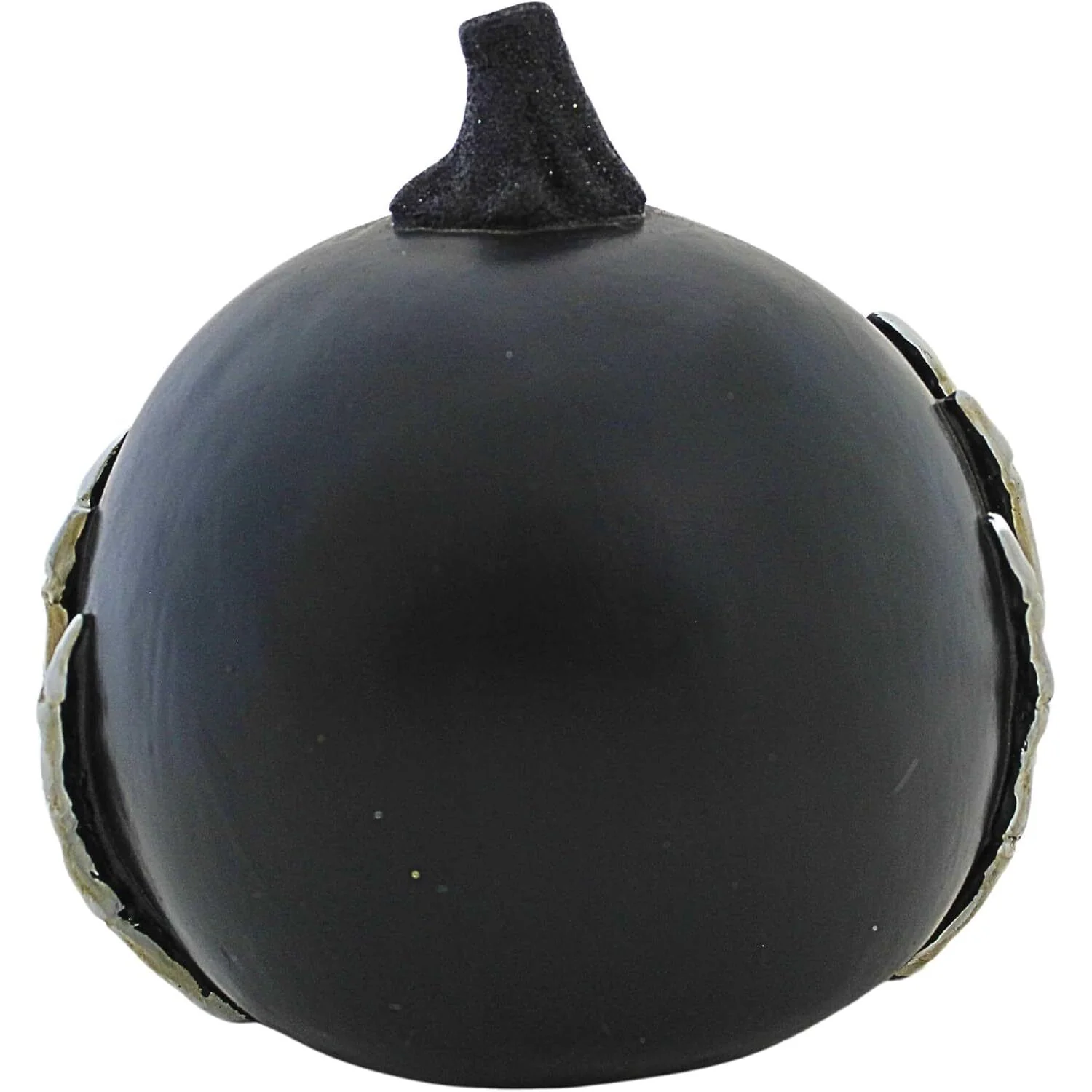 LED Lighted Black Pumpkin w/ Halloween Scene, 7.5"