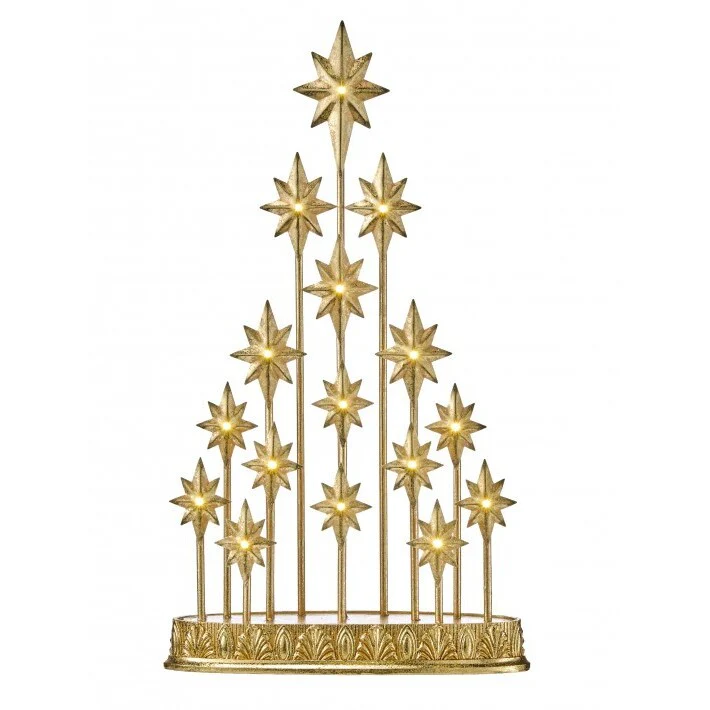 LED Lighted Metal Starlight Tree, 20" (Champagne)