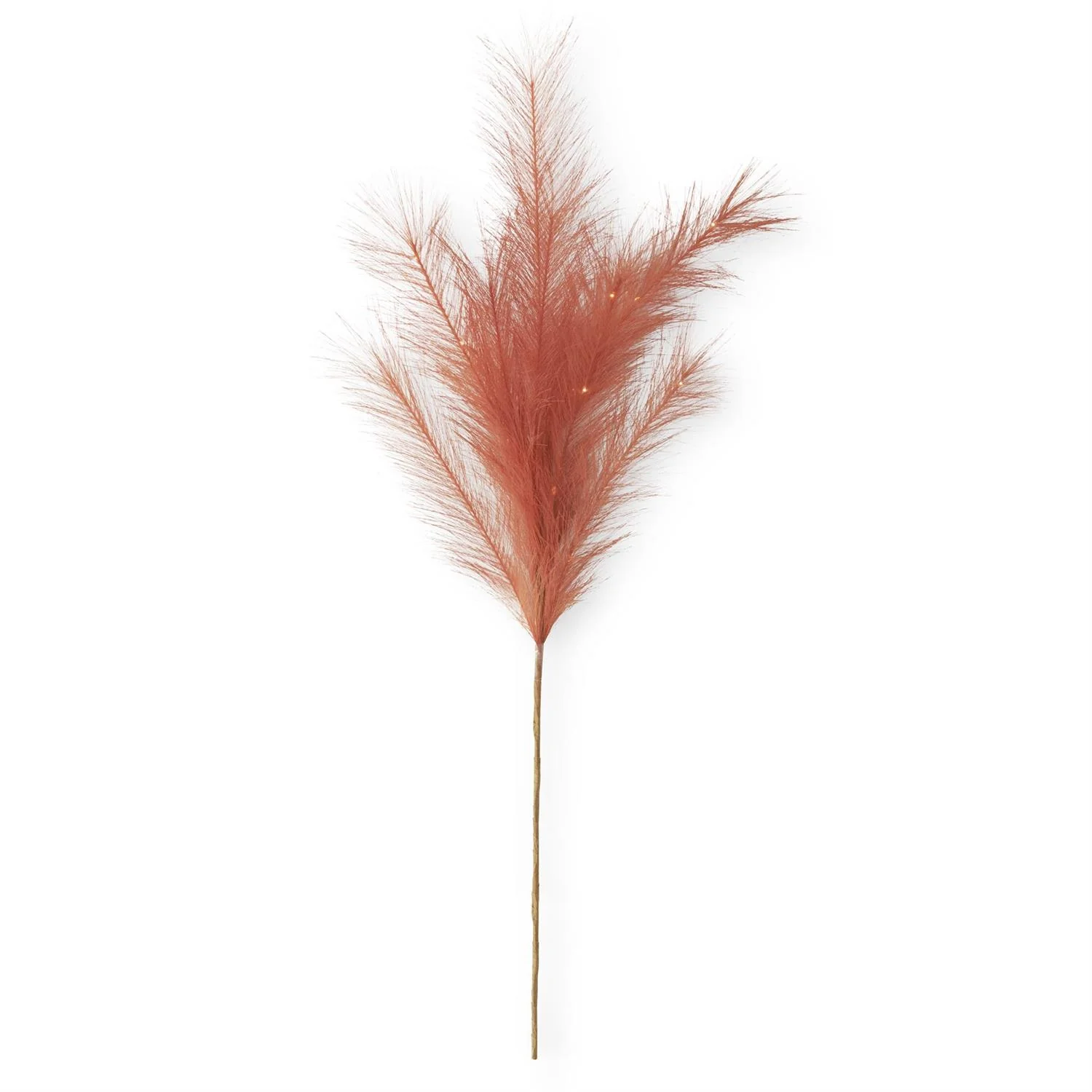 LED Orange Pampas Grass Stem w/Timer, 35"