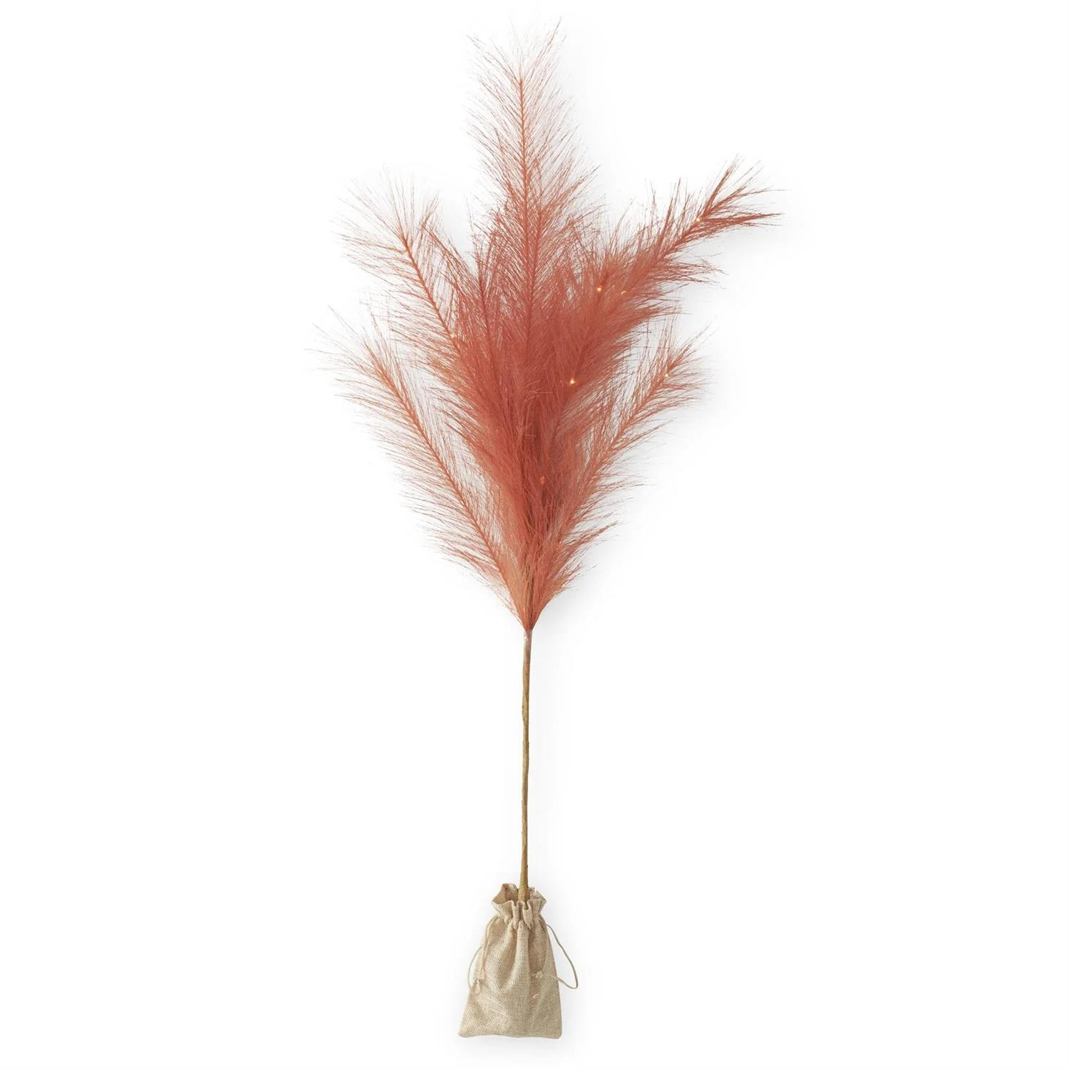 LED Orange Pampas Grass Stem w/Timer, 35" - Image 3