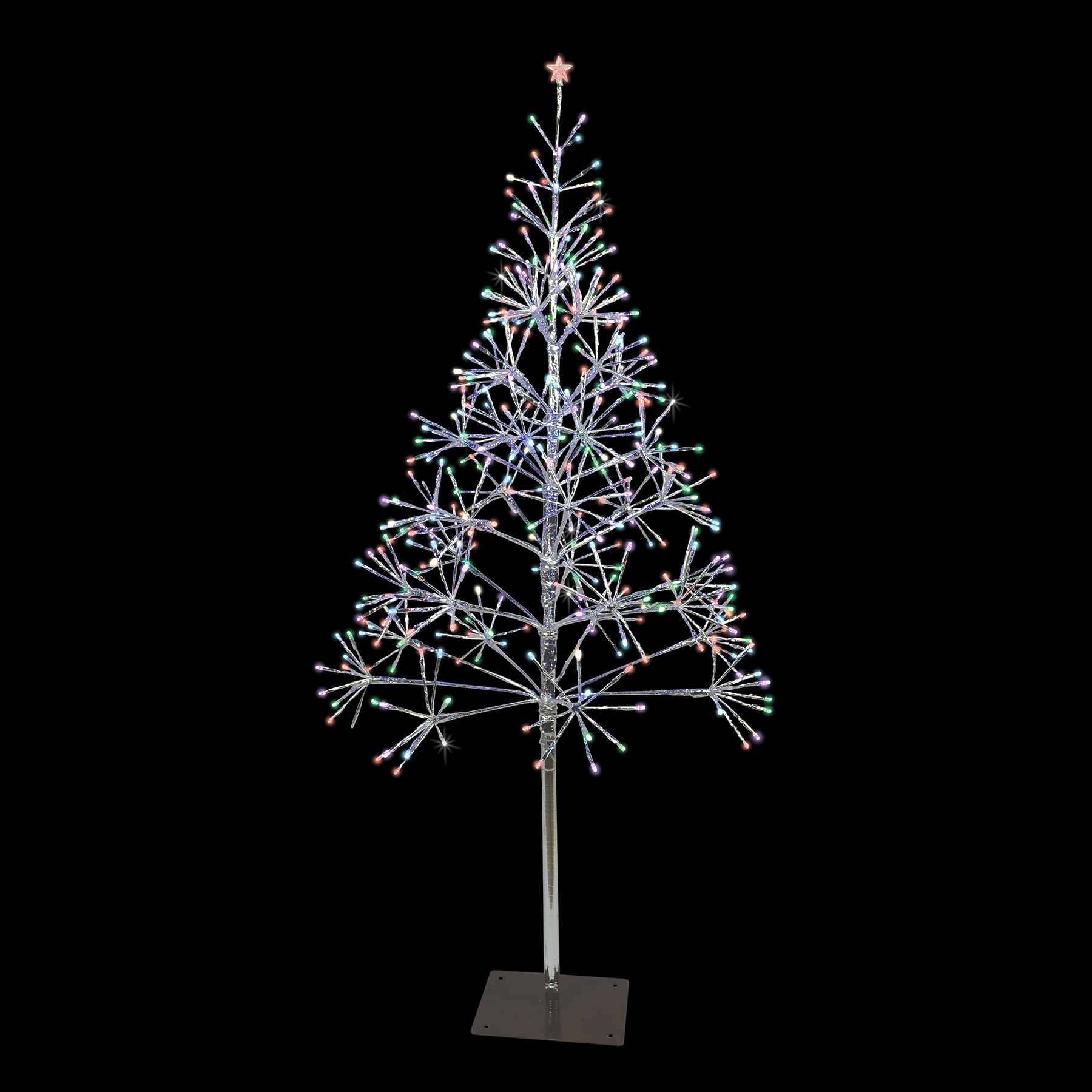 LED Shimmering Fashion Multi Tree, 380 Lights, 4.5' (Silver Twinkle)