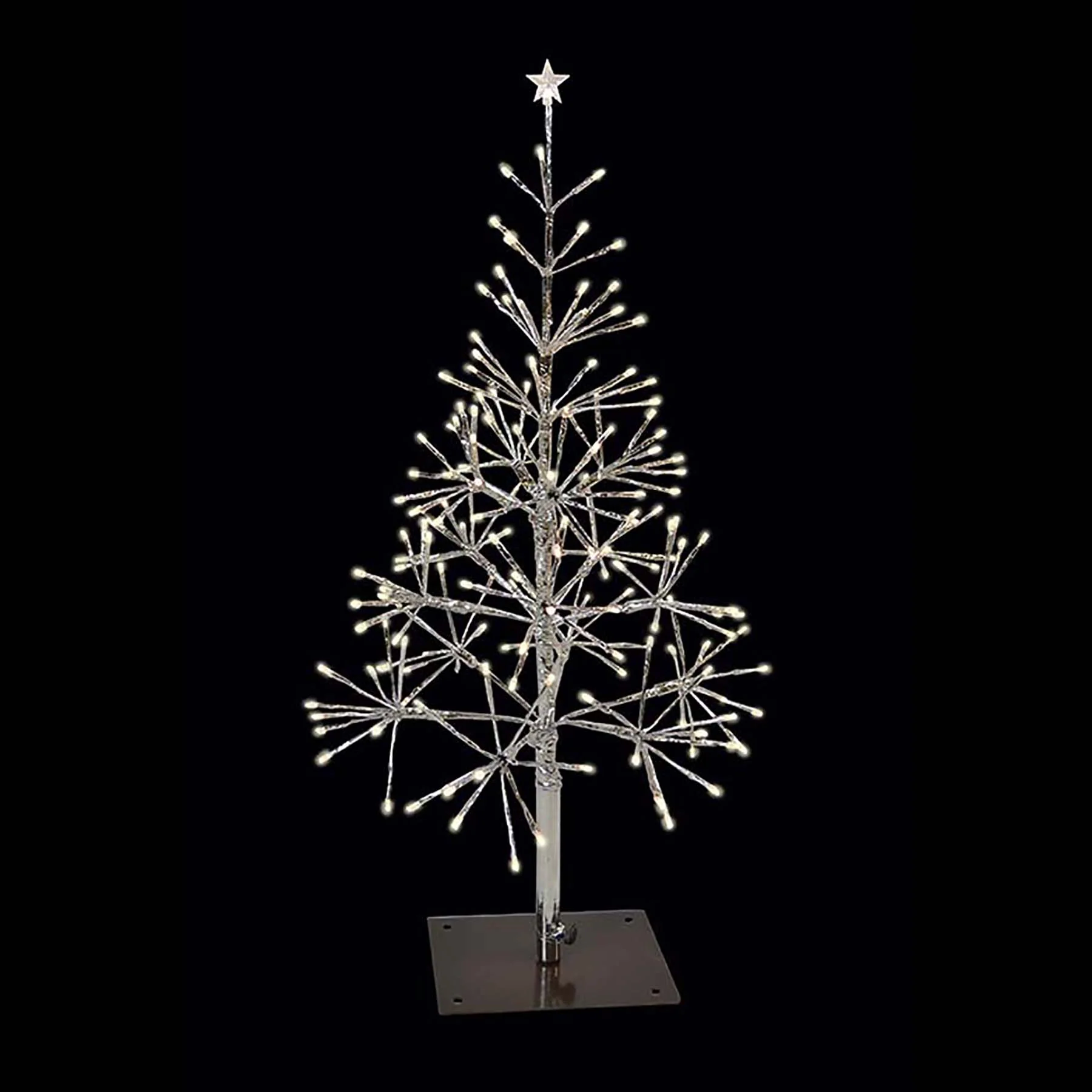 LED Shimmering Warm White Tree, 240 Lights, 3.5' (Silver Twinkle)