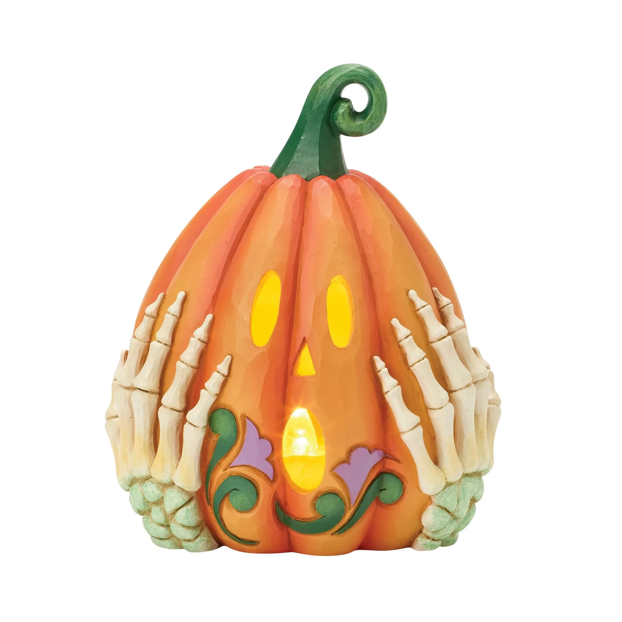 LED Skeleton Jack-o-lantern Figurine, 5.12"