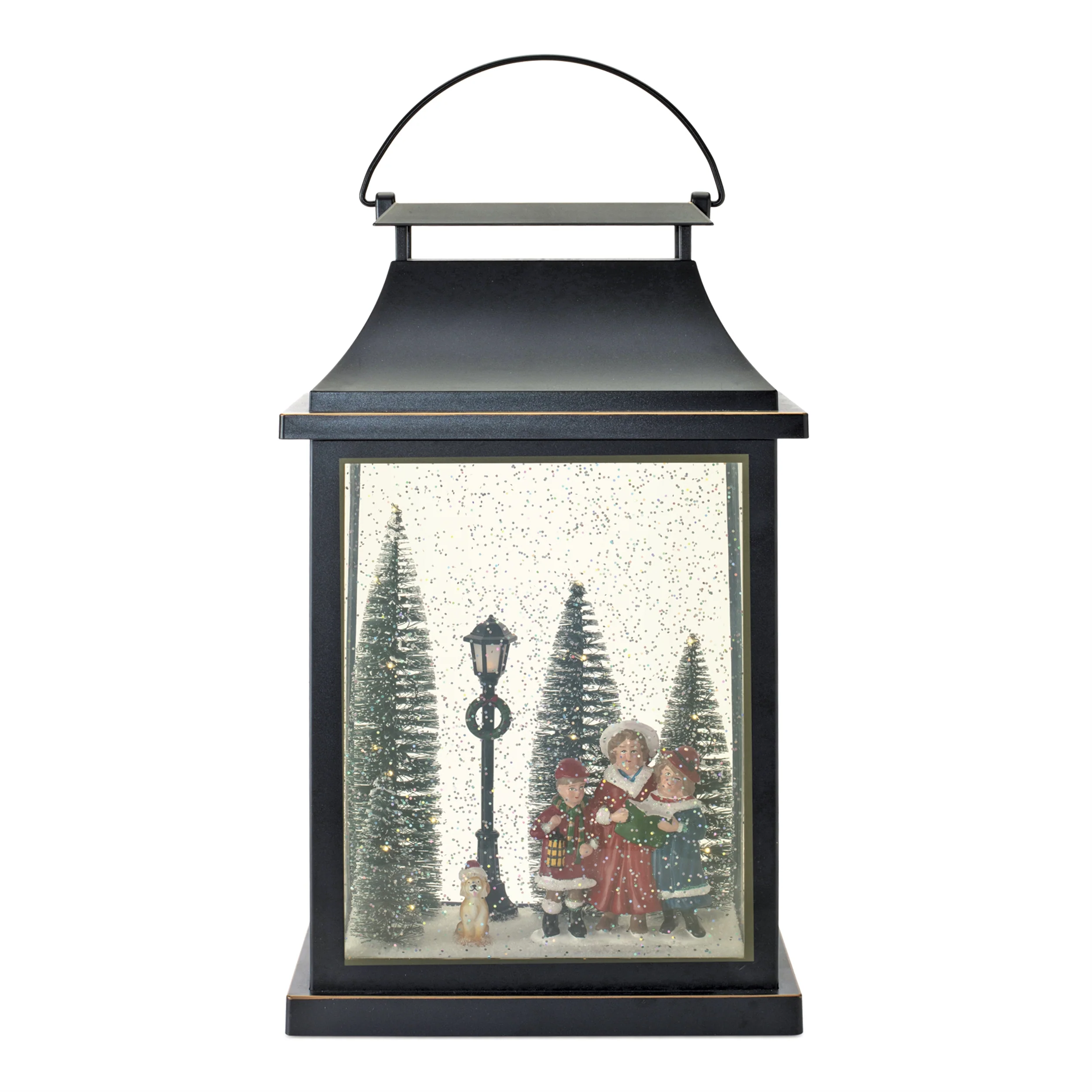 LED Snow Globe Lantern w/Carolers, 16"