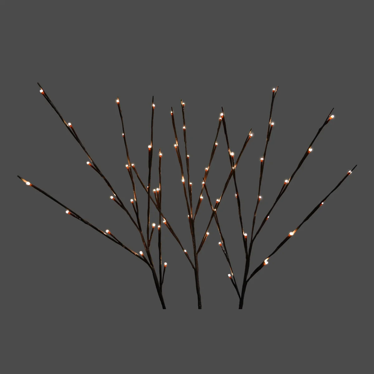 LED Warm White Twig Light Stems, 60 Lights, 32" (Set of 3)