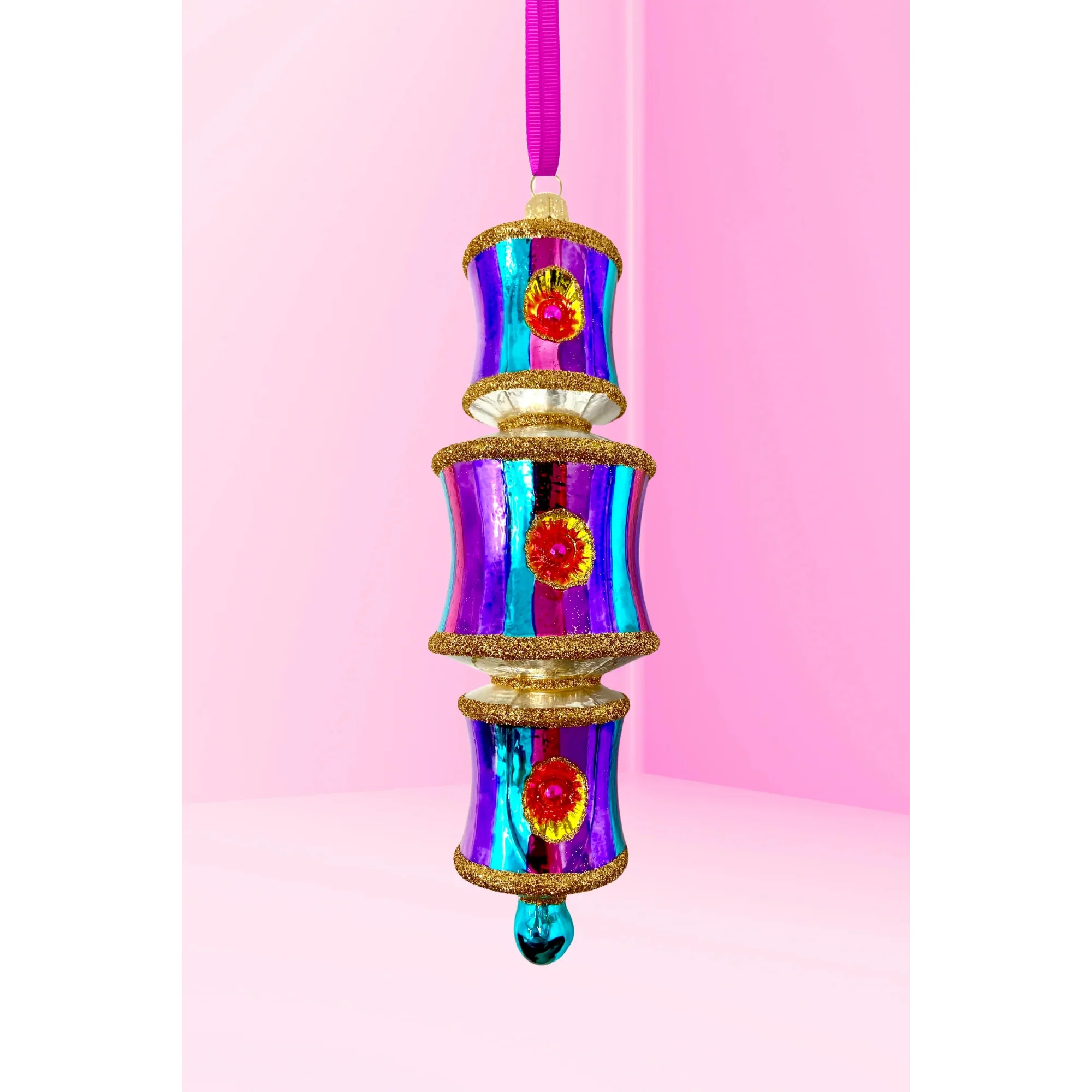 Light Show Dazzler Glass Ornament, 8.5"