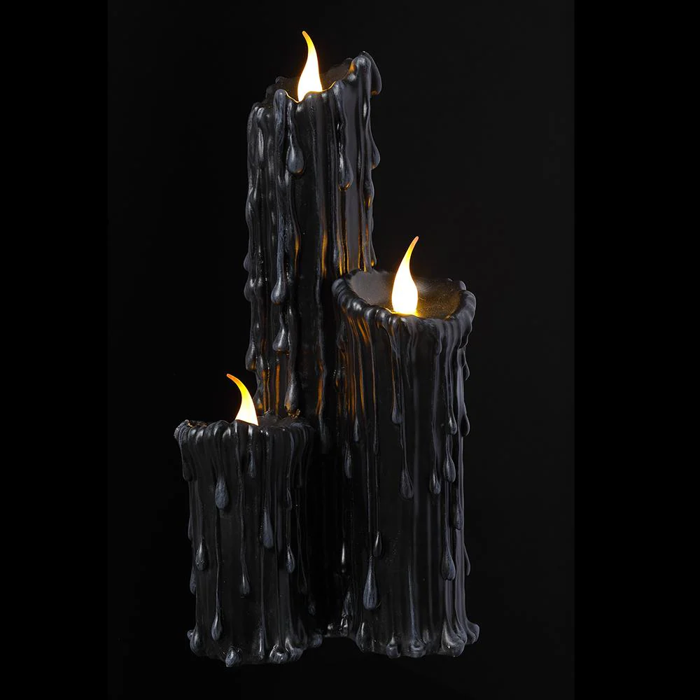Lighted Battery Operated Faux Candles, 17.75" (Black) - Image 2