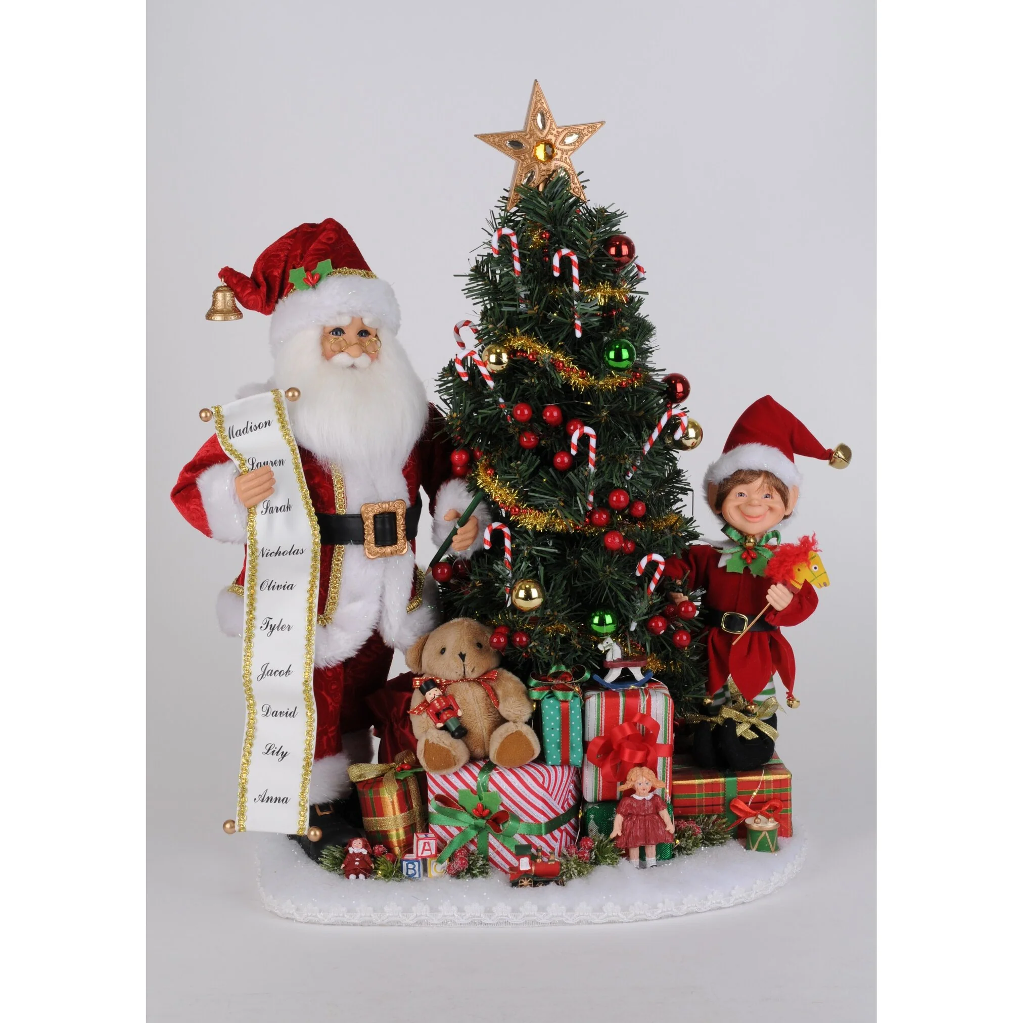 Lighted Christmas Presents Santa Large Figurine, 20"