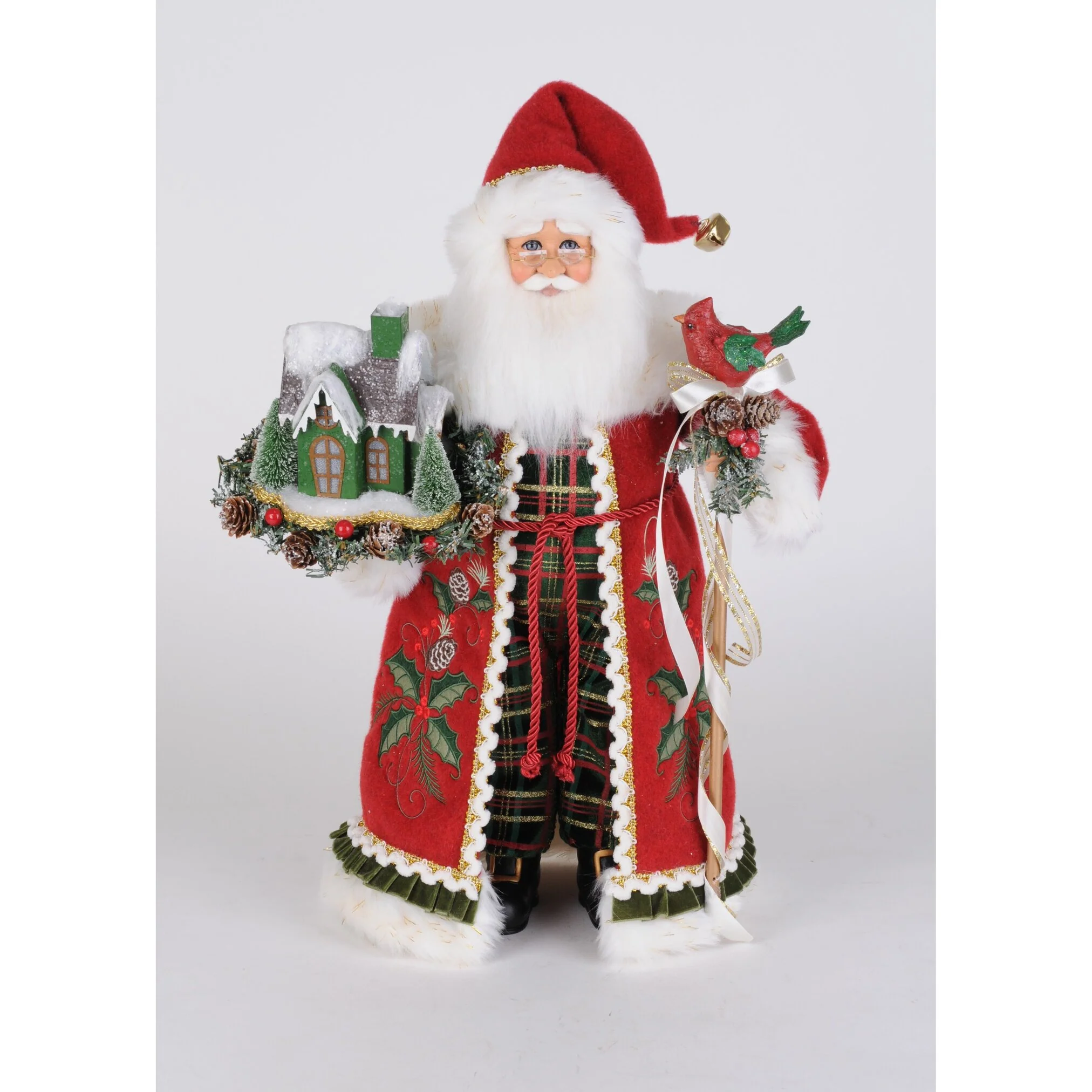 Lighted Evergreen Village Santa Figurine, 20"