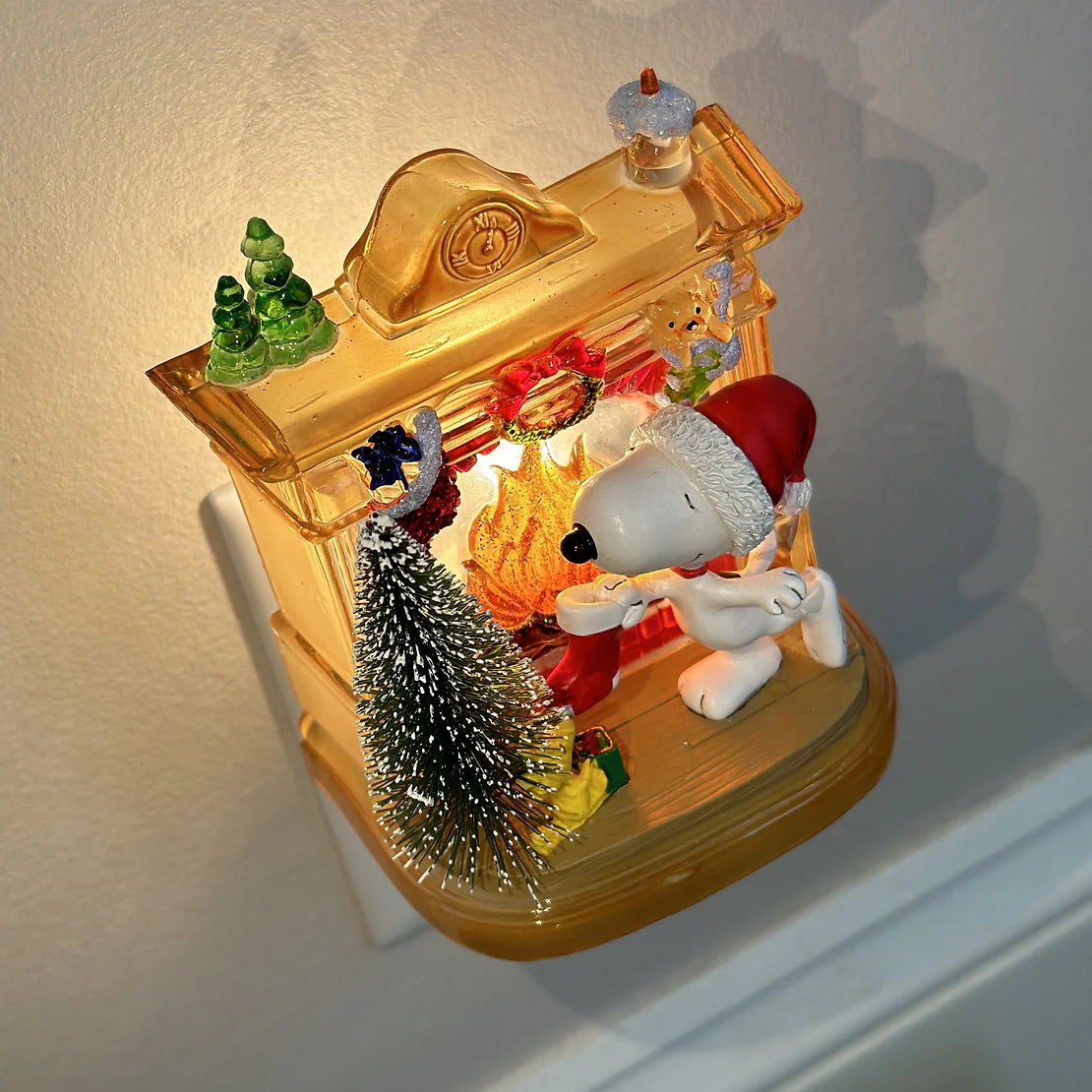 Lighted Fireplace Snoopy Night Light, 5.5" - Image 3