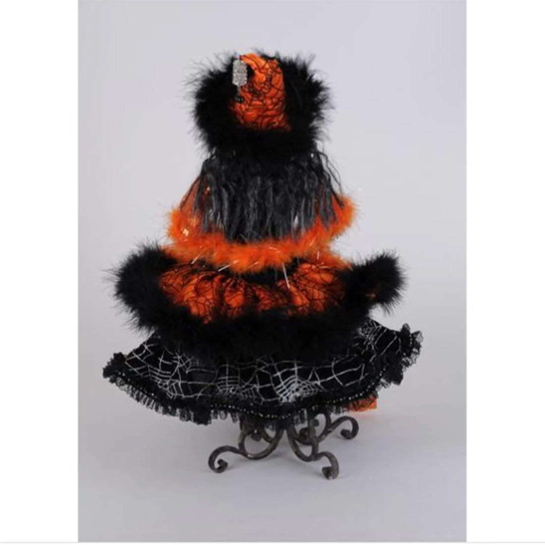 Lighted Glitzy Orange Witch Figurine - Image 2