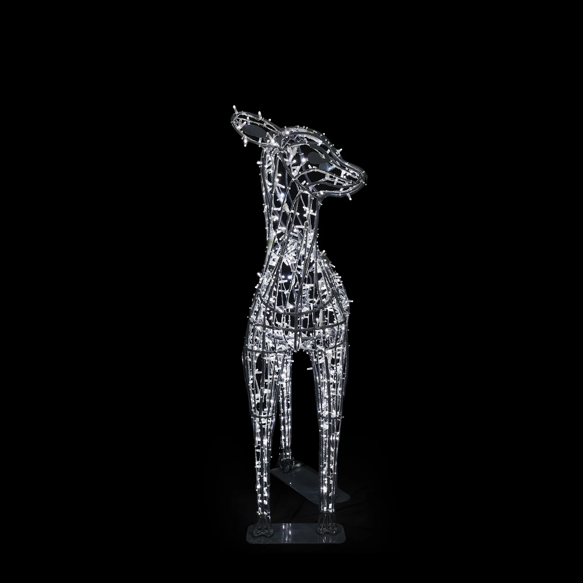 Life-size Deer Roxy, LED Lit (Gunmetal/Cold White), 6ft - Image 2