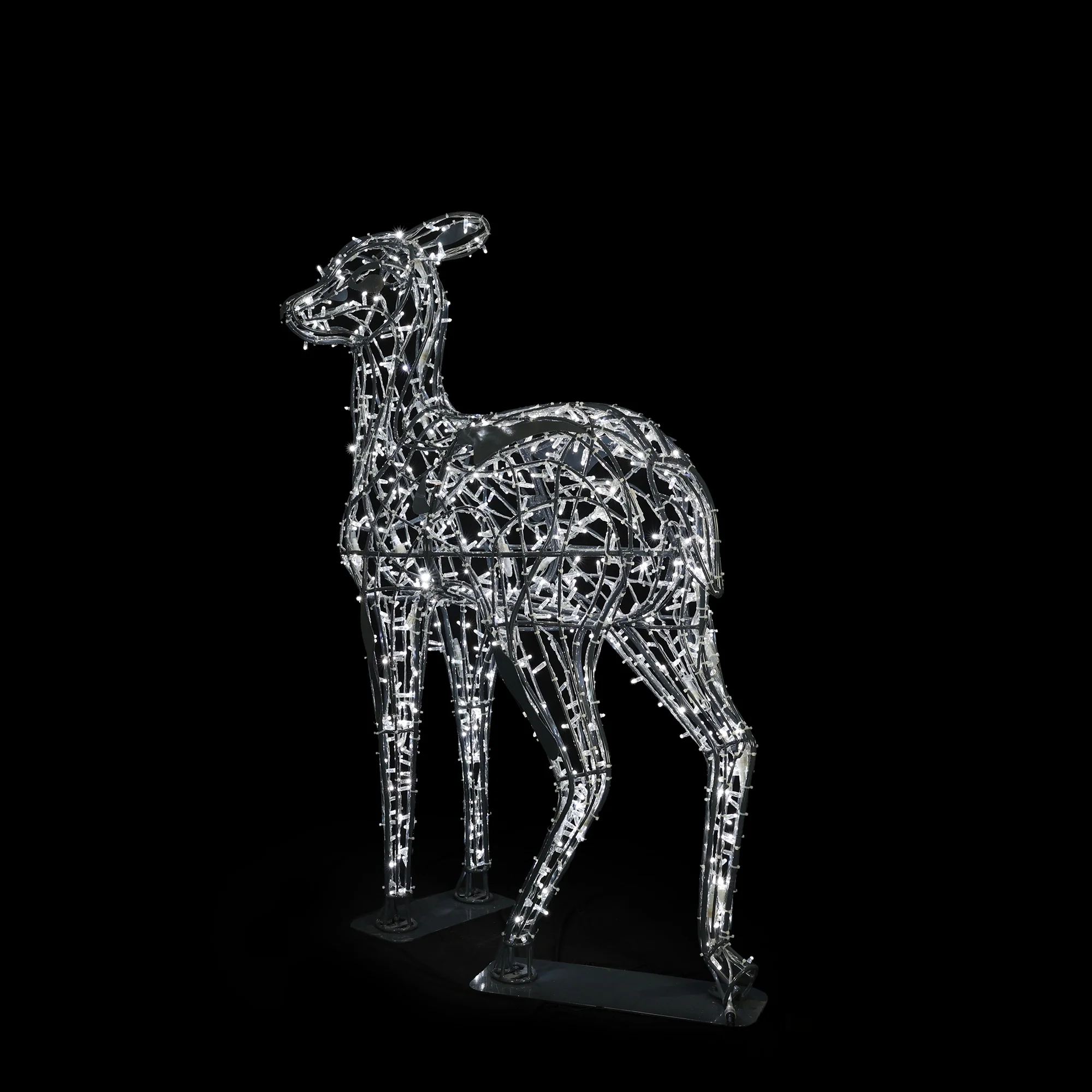 Life-size Deer Roxy, LED Lit (Gunmetal/Cold White), 6ft - Image 3