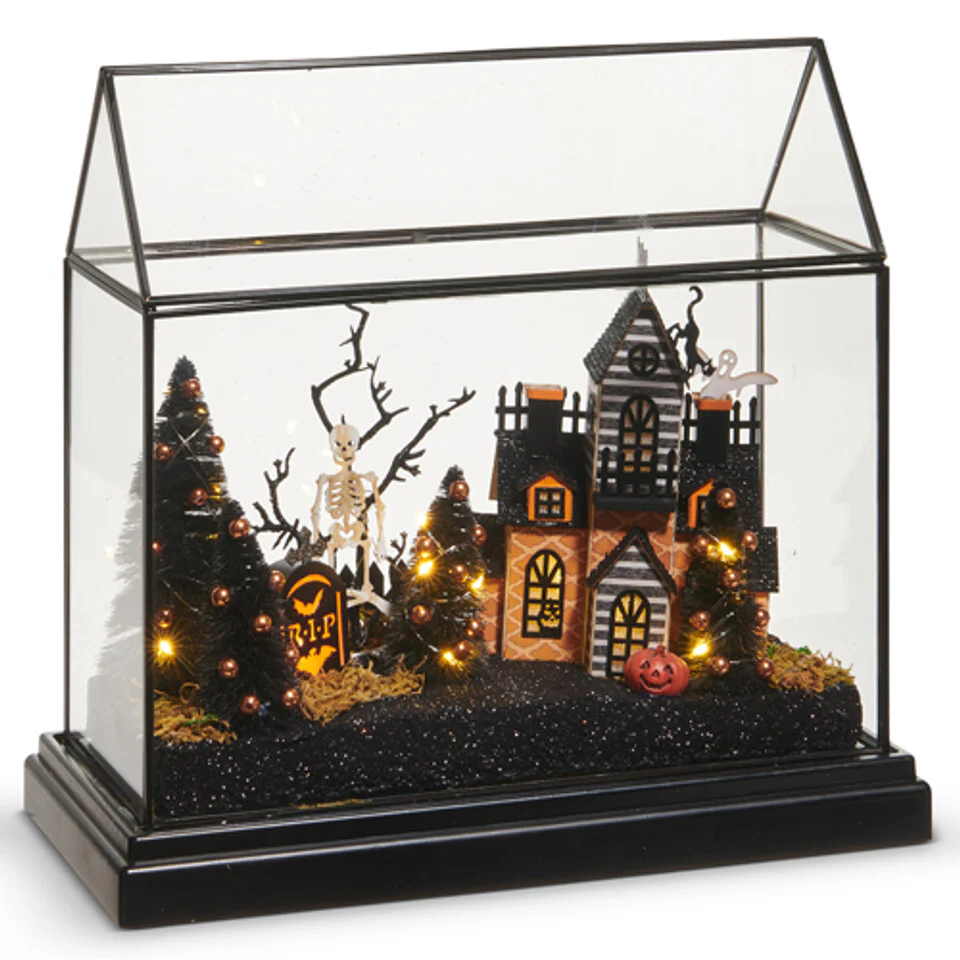 Lighted Halloween Terrarium, 12.75"