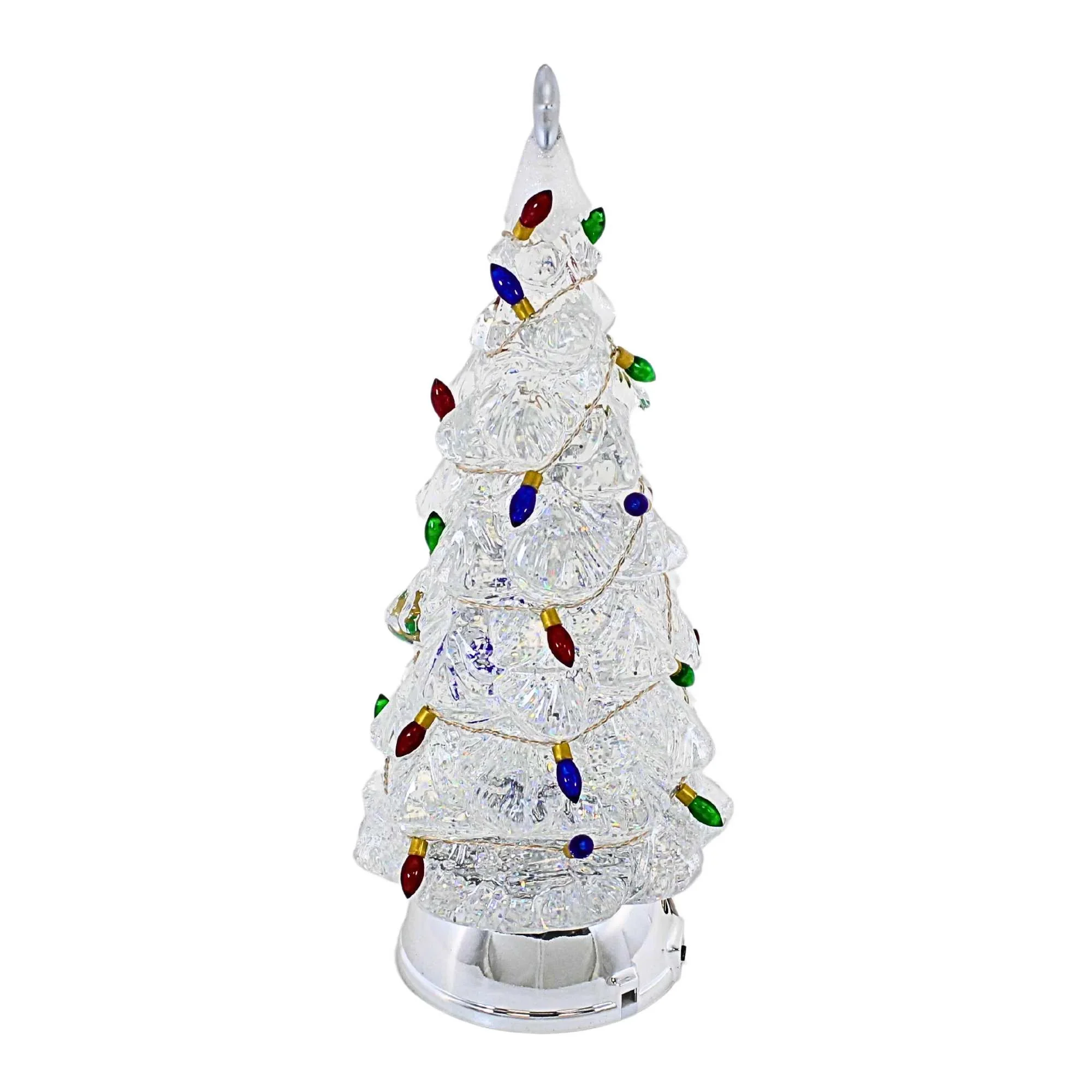 Lighted LED Swirl Tree w/ Color Bulbs & Silver Base, 12.5" - Image 2