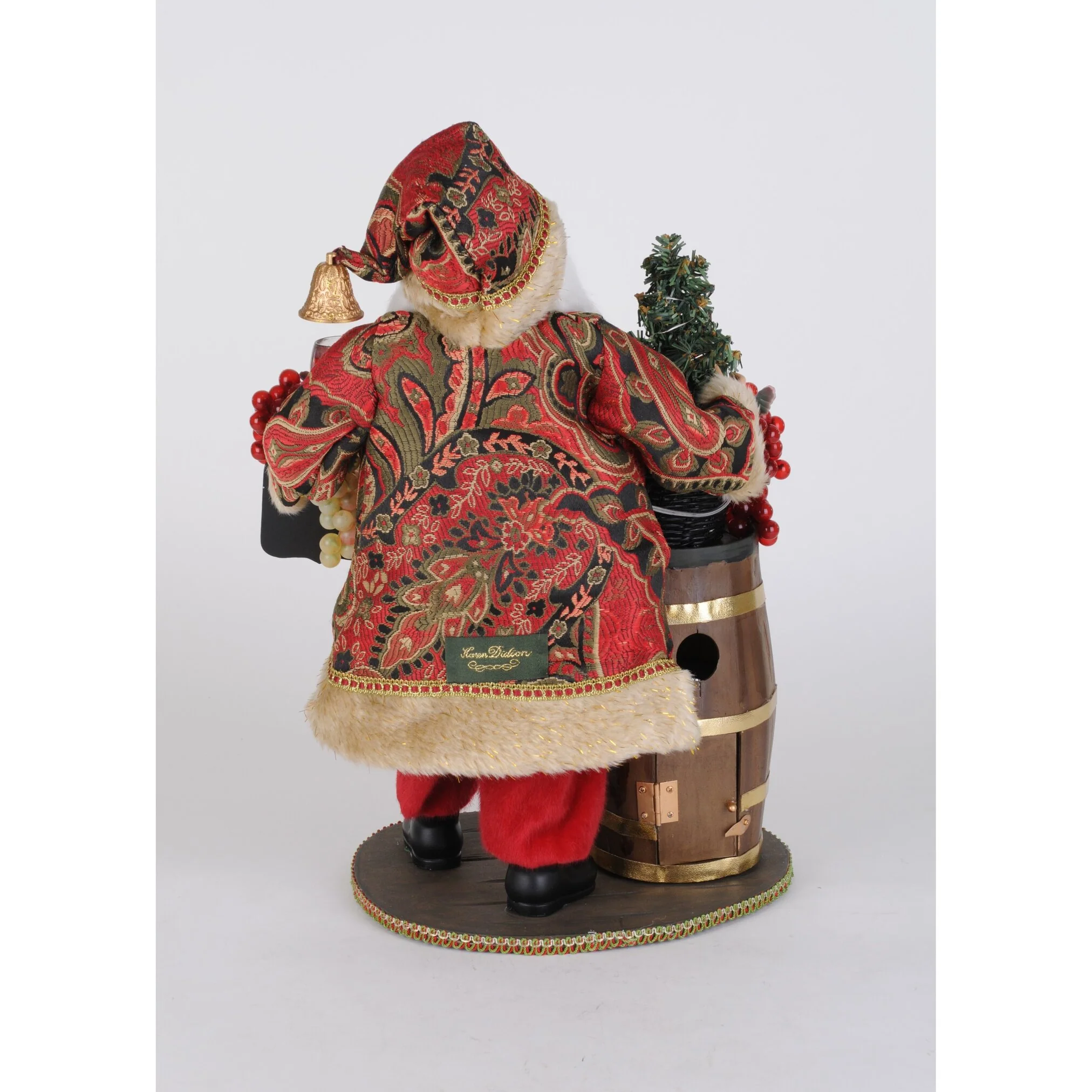 Lighted Merlot Cork Collector Santa Figurine, 18" - Image 2