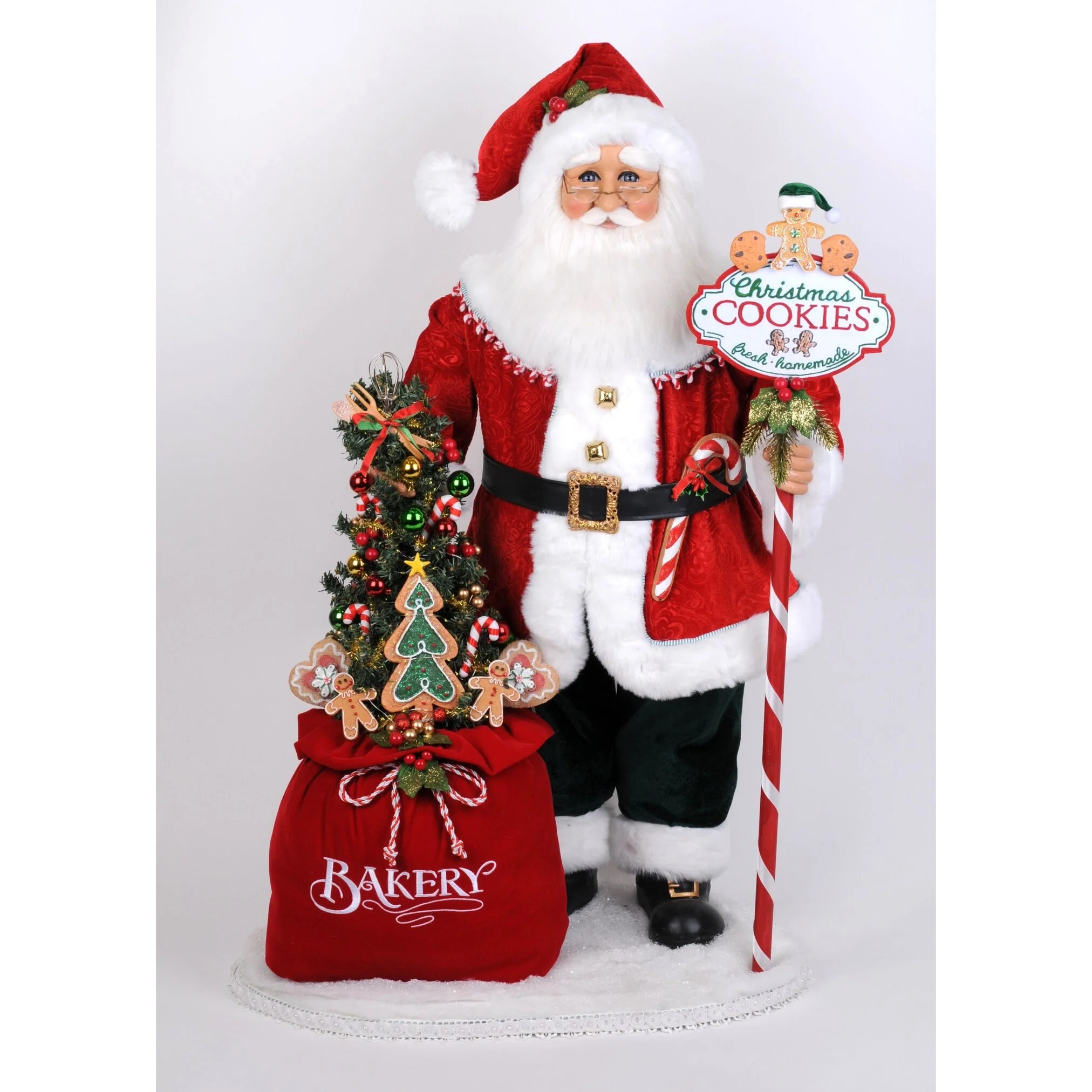 Lighted Mr. Claus Bakery Santa Large Figurine, 39"