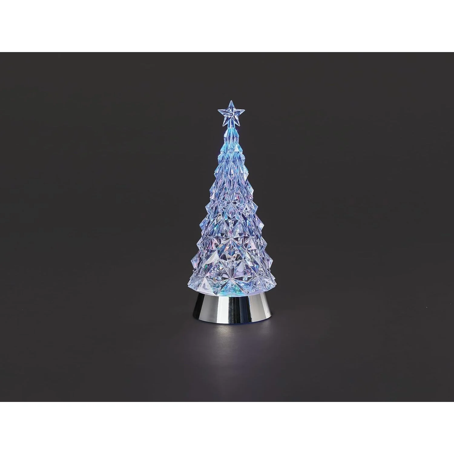 Lighted Multicolored Swirl Christmas Tree w/ Silver Base, 11" - Image 2