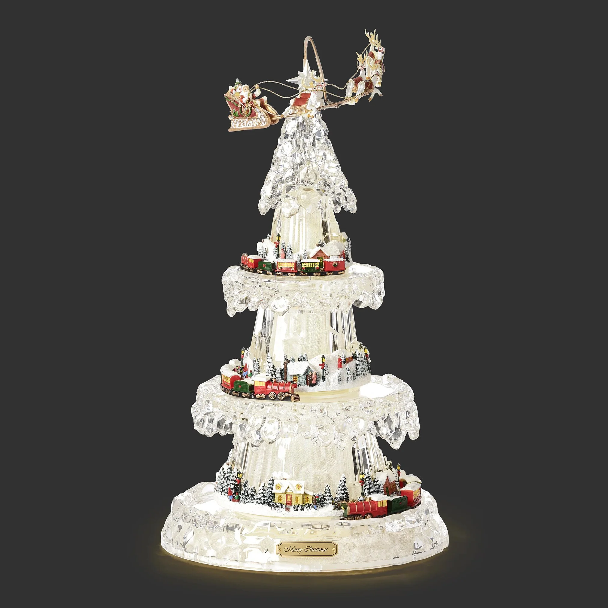 Lighted Musical 4-Layer Merry Christmas Tabletop Decoration, 18.5" - Image 2