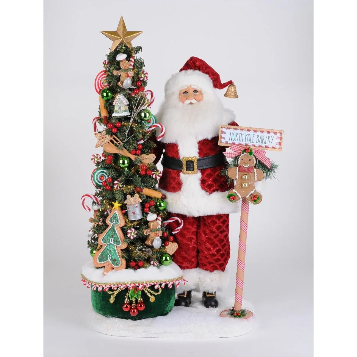 Lighted North Pole Bakery Santa Large Figurine, 28"