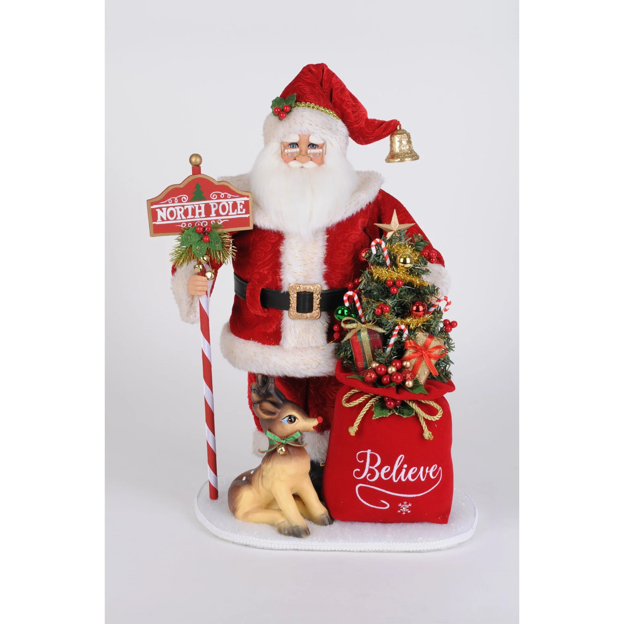Lighted North Pole Magic Santa Figurine, 20"