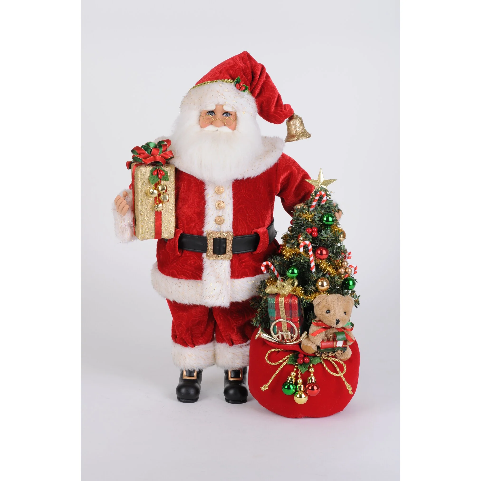 Lighted Santa Bearing Gifts Figurine, 19"