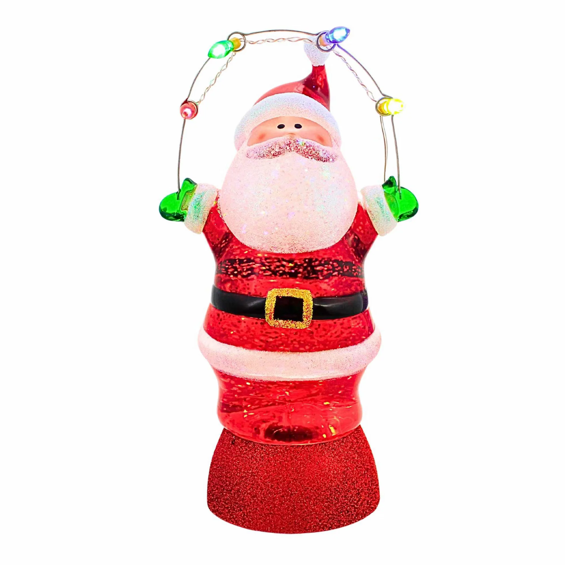 Lighted Swirling Santa w/ Lights, 9" - Image 2