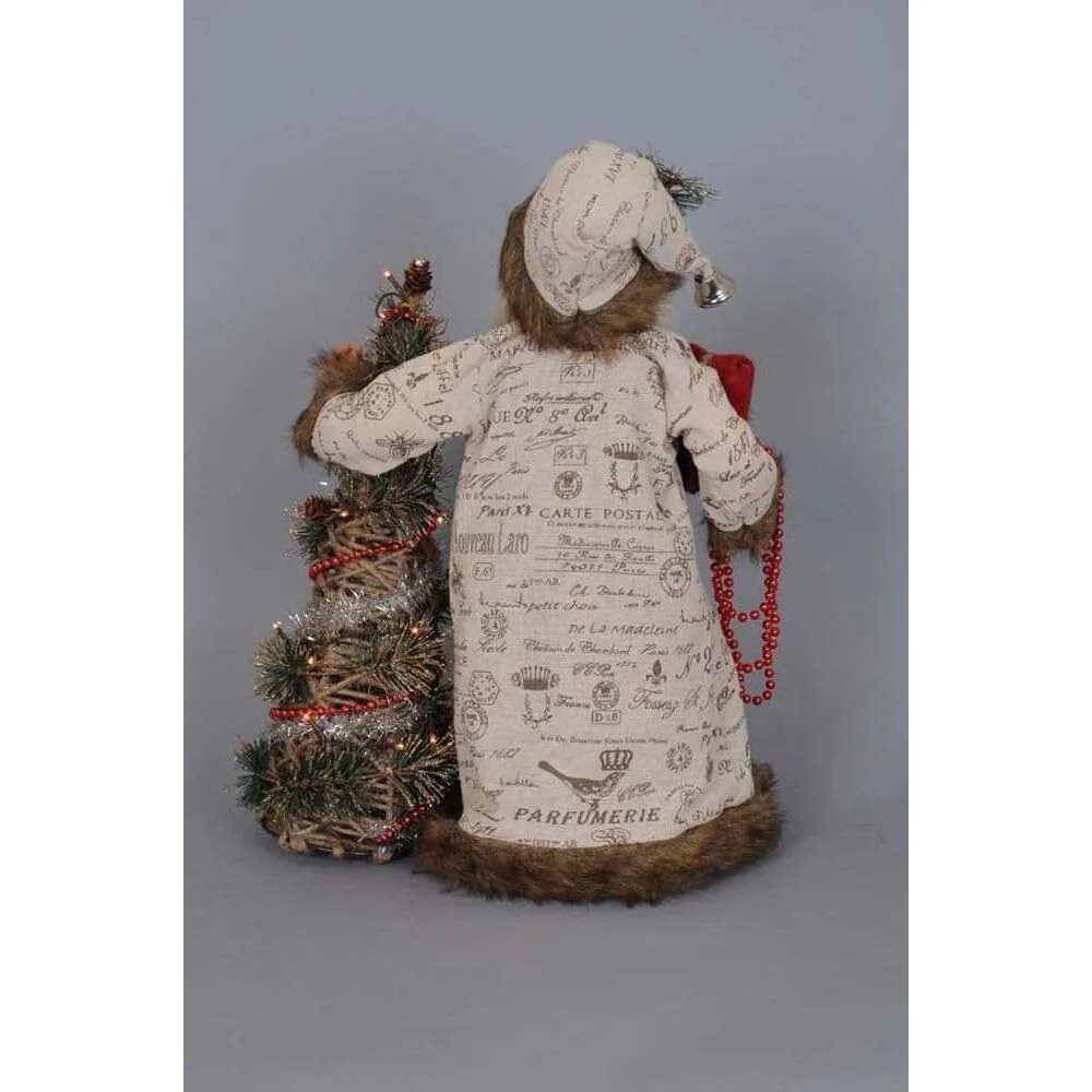 Lighted Woodland Elegance Santa Figurine, 18" - Image 3