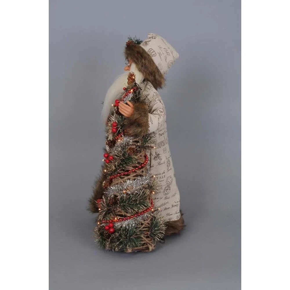 Lighted Woodland Elegance Santa Figurine, 18" - Image 4
