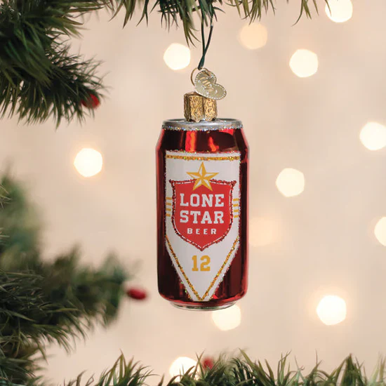 Lone Star Beer Can Ornament, 3.25"