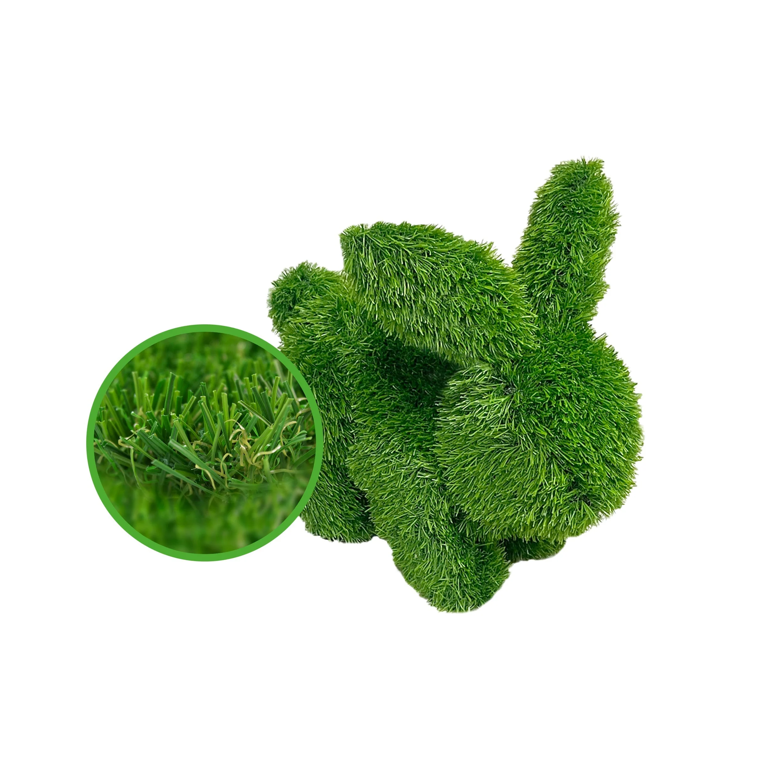 Lying Rabbit Outdoor Artificial Garden Turf Topiary, 14" to 39" - Image 3