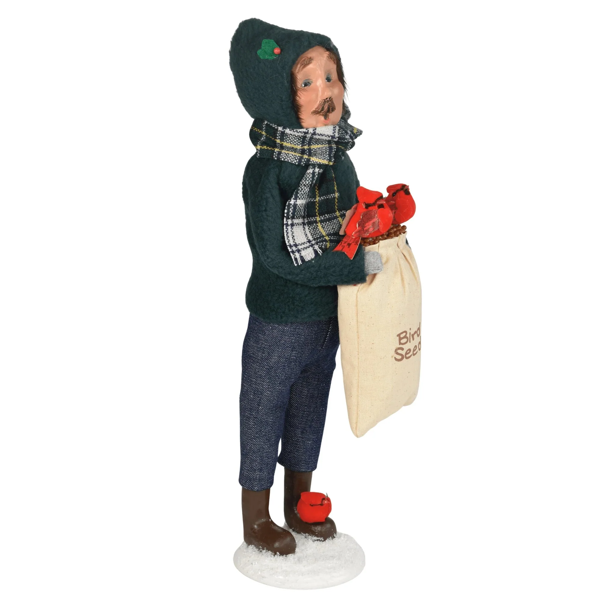 Man w/ Cardinals Caroler Figurine, 13" - Image 3