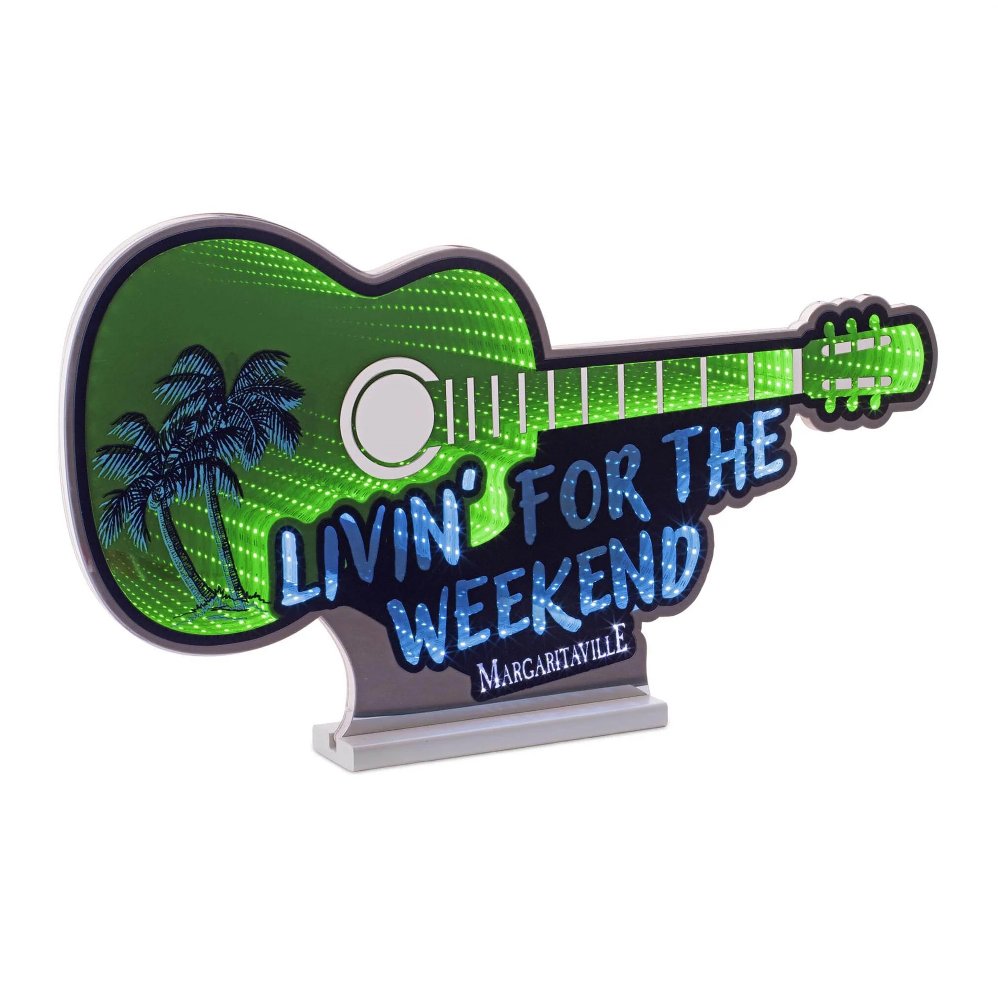 Margaritaville Livin for the Weekend Guitar Infinity Light, Acrylic, W/ UL Plug, 27.5" x 15"