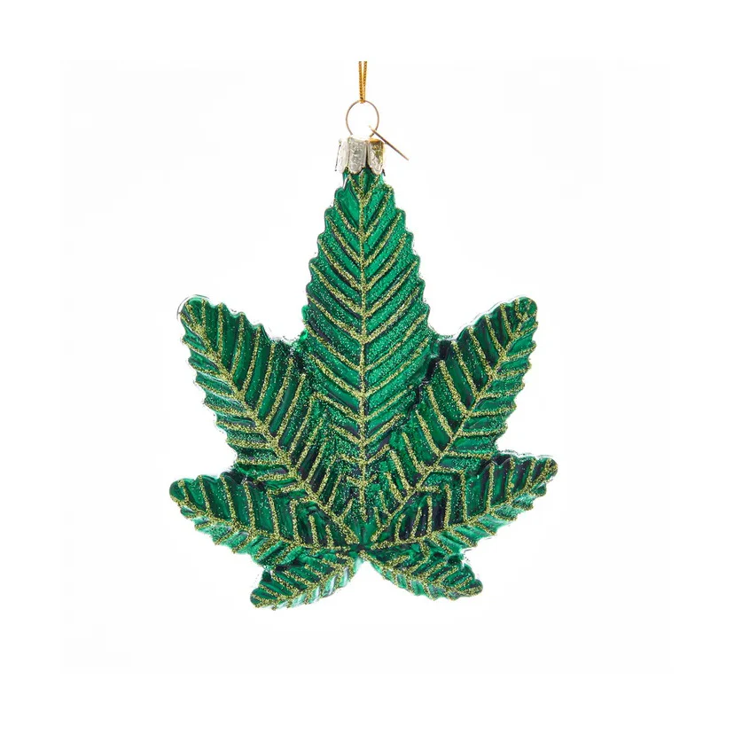 Marijuana Leaf Glitter, 4.25"