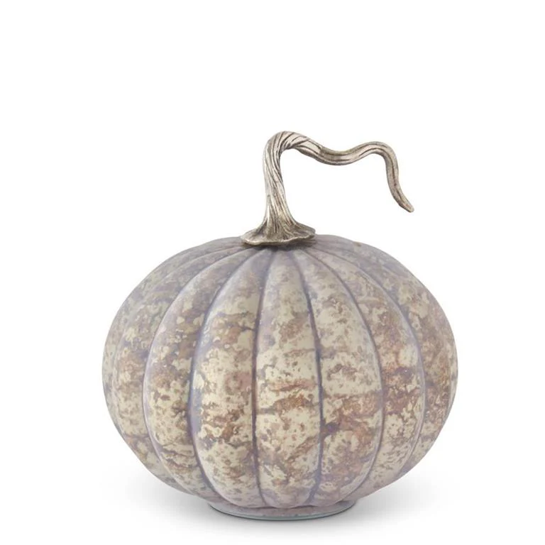 Matte Cream & Brown Speckled Glass Pumpkins (Set of 3) - Image 3