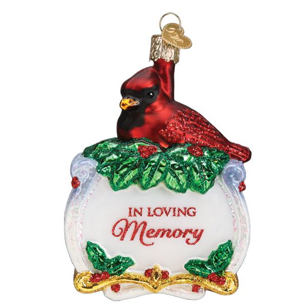 Memorial Cardinal Ornament, 4.25" - Image 2