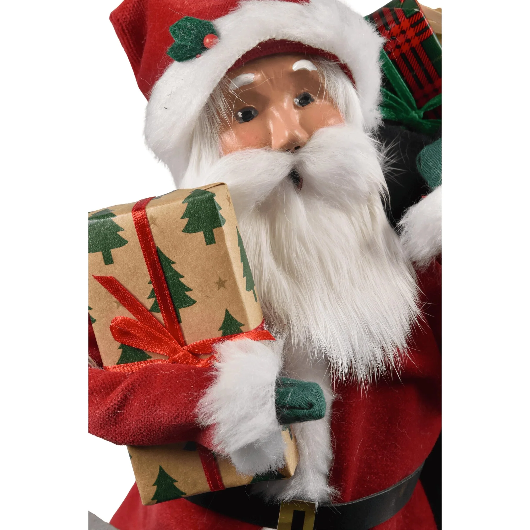 Message Red Velvet Santa Caroler Figurine, 13" - Image 2