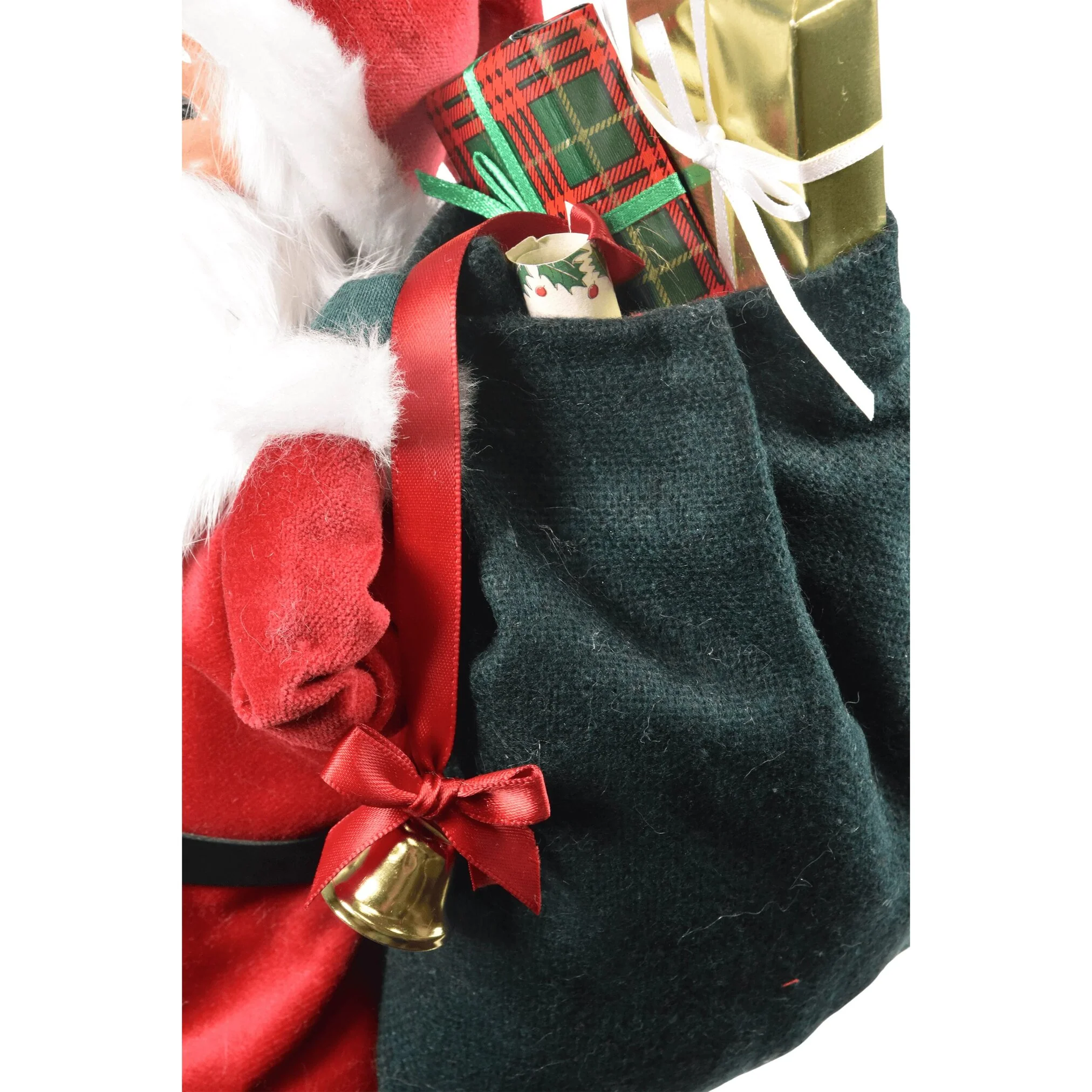 Message Red Velvet Santa Caroler Figurine, 13" - Image 3