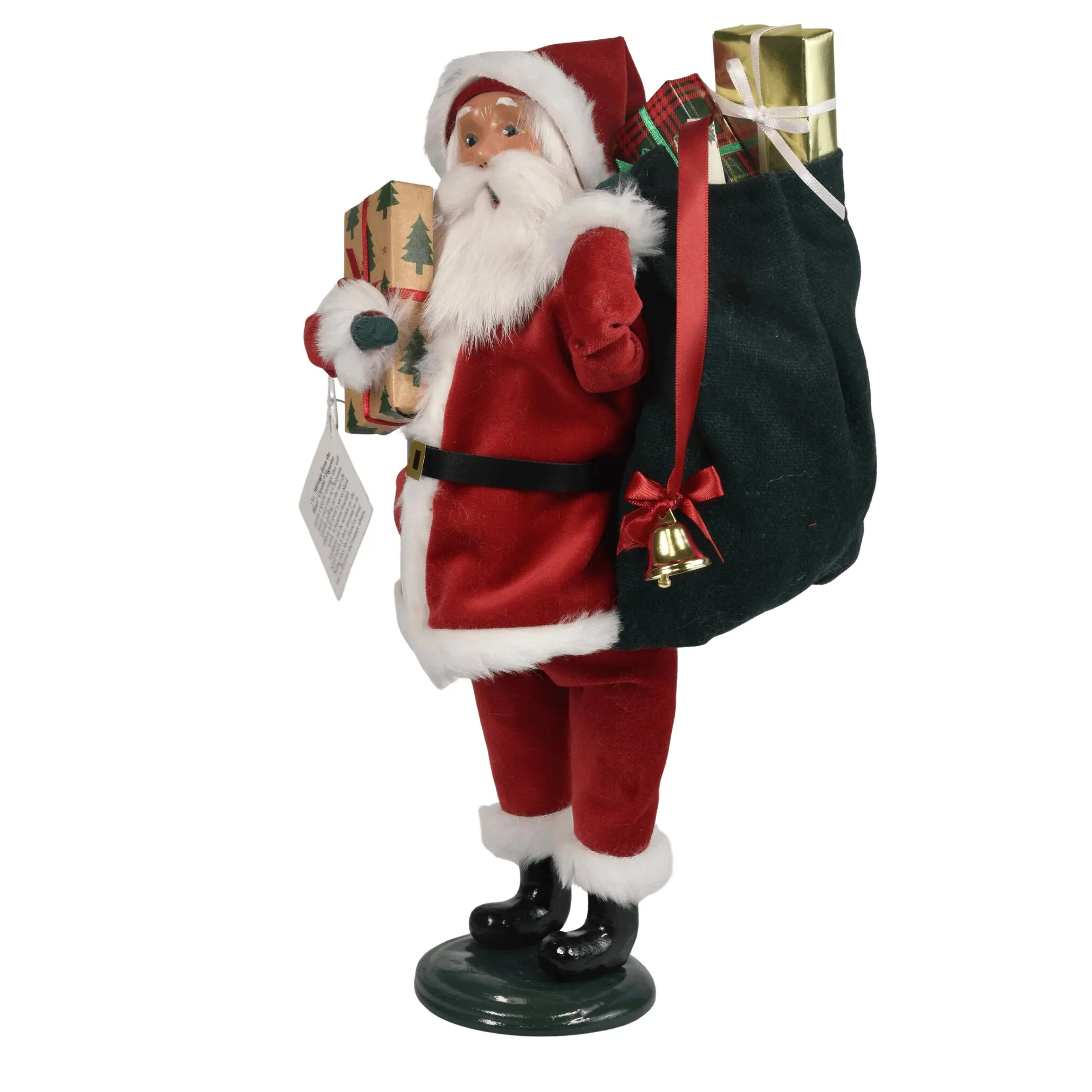 Message Red Velvet Santa Caroler Figurine, 13" - Image 4