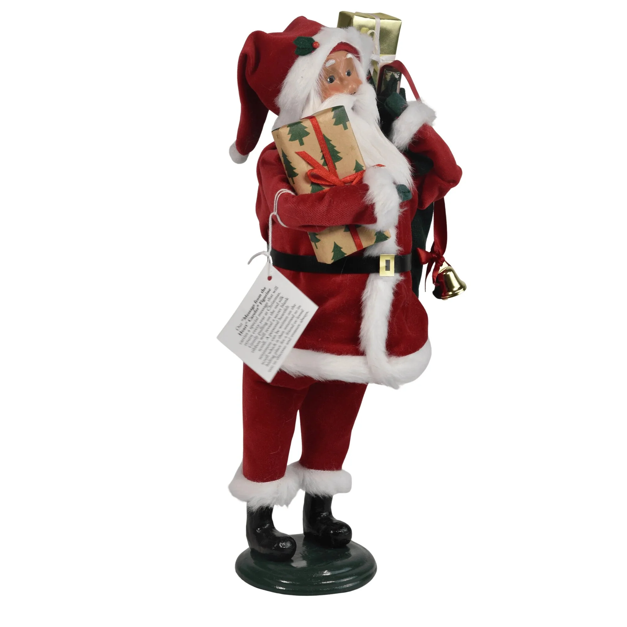 Message Red Velvet Santa Caroler Figurine, 13" - Image 5
