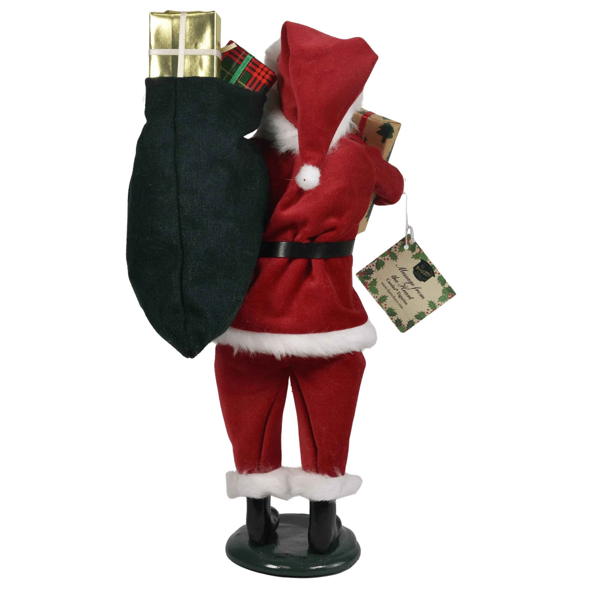Message Red Velvet Santa Caroler Figurine, 13" - Image 6