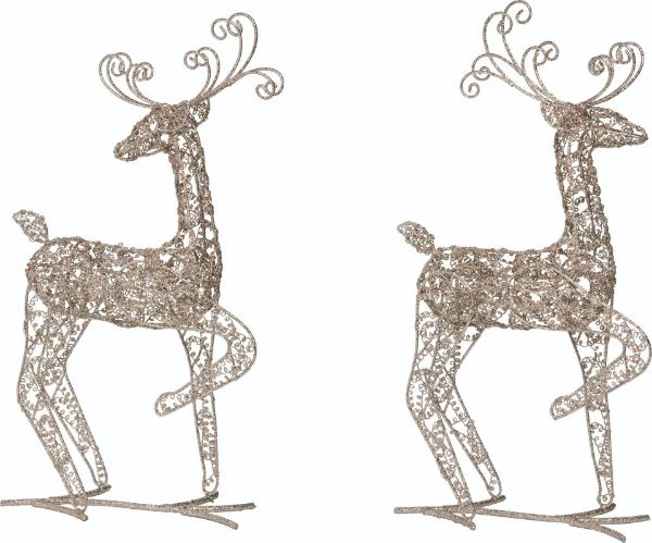 Metal Wire Standing Reindeer 2 Styles (sold individually)