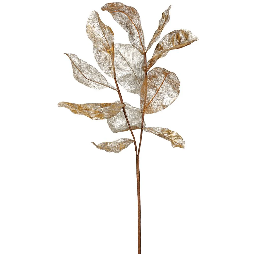 Metallic Magnolia Leaf Spray, 31" (Gold)