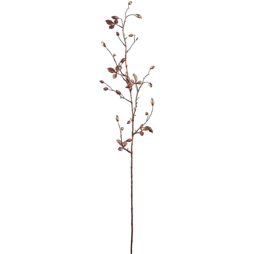 Metallic Rosehip Spray, 43" (Burgundy)