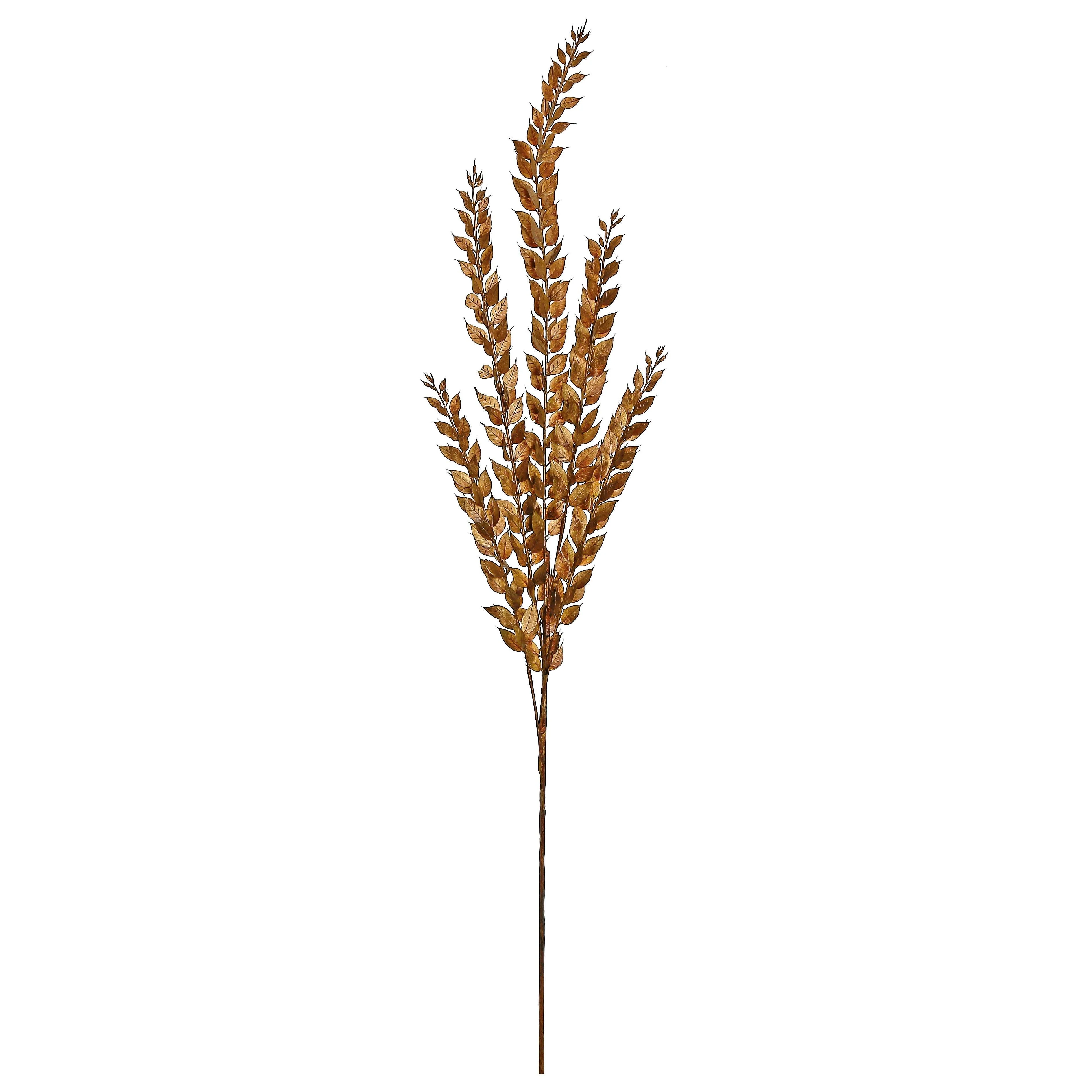 Metallic Spike Leaf Spray, 37" (PE, Bronze)
