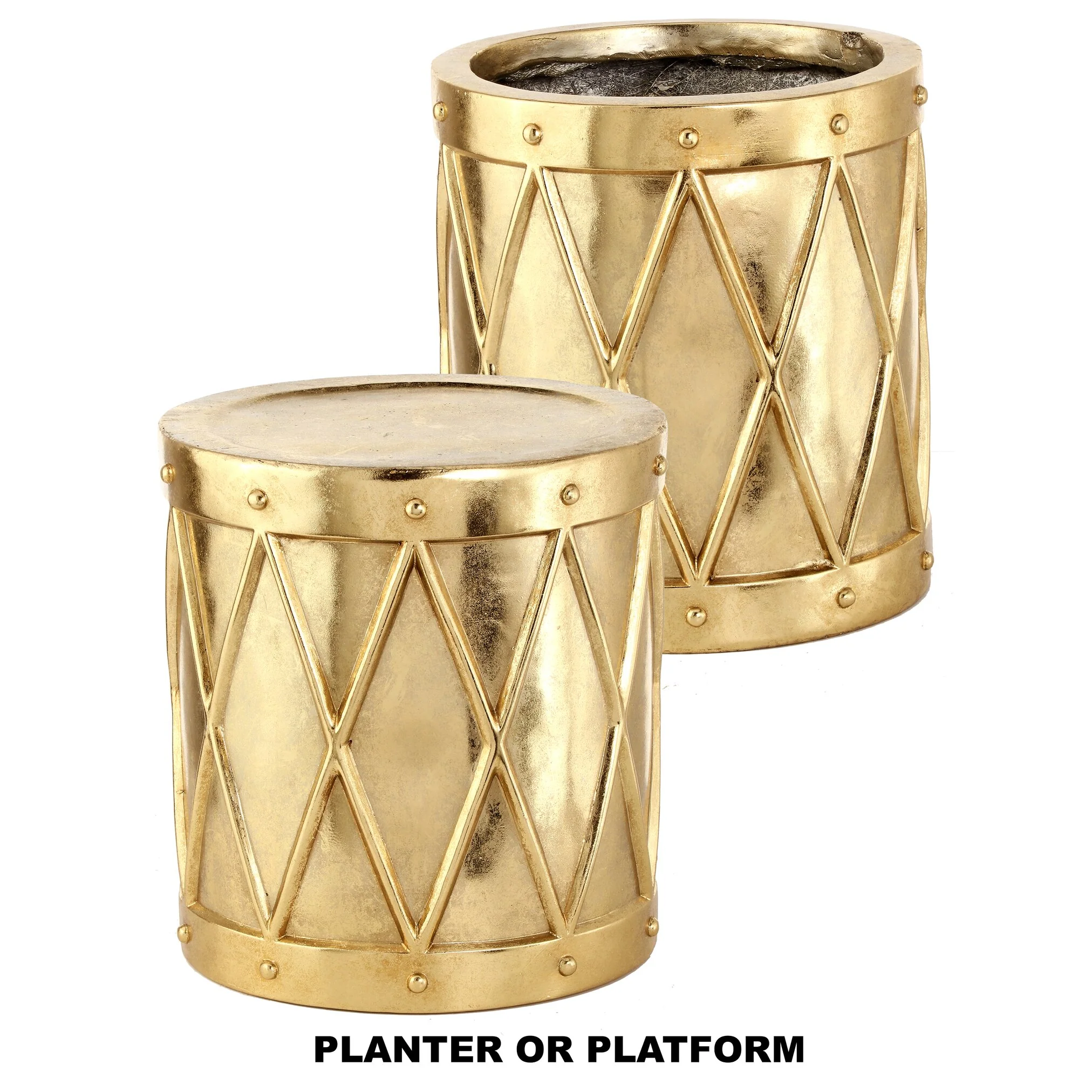 MGO Outdoor Royal Court Drum Planter/Stand, 16"