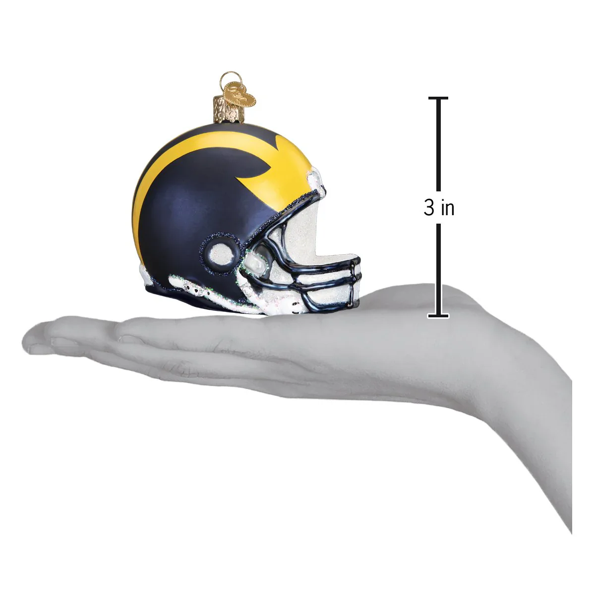 Michigan Helmet Ornament, 3" - Image 3